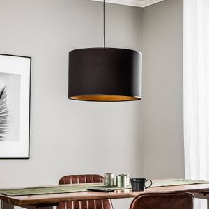 Luminex Hanglamp Soho cilindrisch 1-lamp 40cm zwart/goud