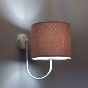 Euluna Wandlamp Rosabelle met stoffen kap, roze