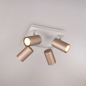 Trio Lighting Marley plafondspot bruin/lichtgrijs 24 x 24 cm 4-lamps metaal