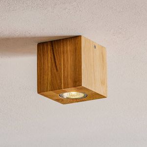 Spot-Light Plafondlamp Wooddream 1-lamp eiken, hoekig, 10cm