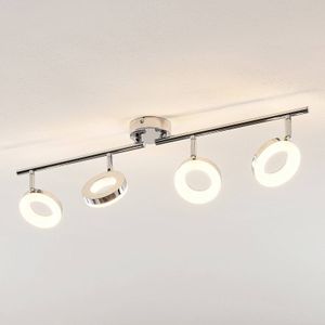 ELC Tioklia LED plafondlamp, chroom, 4-lamps