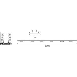 Molto Luce Blinde afdekking voor Volare rail, 1m, zwart