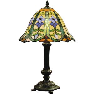 Clayre&Eef Gebloemde tafellamp Eleanor in Tiffany-stijl