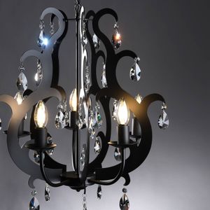 ONLI Kroonluchter Jane metaal zwart 5-lamps kristal