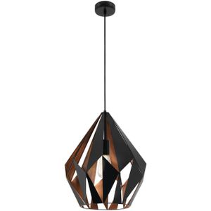 EGLO Carlton hanglamp, zwart/koper, Ø 38,5 cm