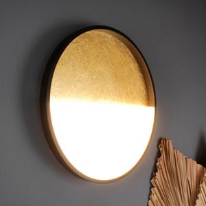 Eco-Light Vista LED wandlamp, goud/zwart, Ø 40 cm