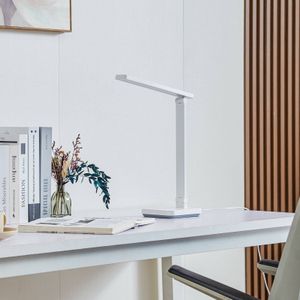 Lindby LED bureaulamp Rylas, wit, USB, CCT