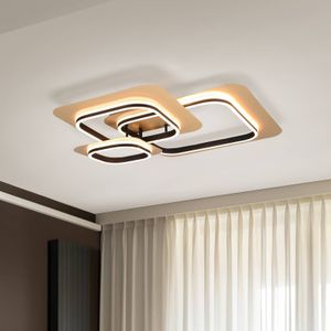 Trio Lighting LED plafondlamp Lugo, goud-zwart, 74x74 cm
