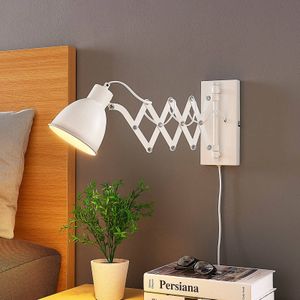 Lindby - wandlamp - 1licht - metaal - H: 22 cm - E14 - wit