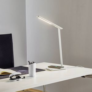 Aluminor LED bureaulamp Orbit met inductie zilver