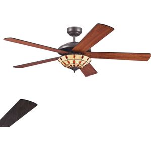 Westinghouse Comet T - Ventilator met Tiffany Glas