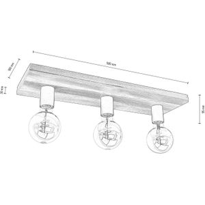 Envostar Lobo plafondlamp 3-lamps grenen grijs