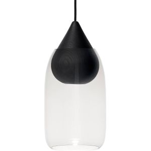 Mater Liuku Drop hanglamp hout zwart, glas helder