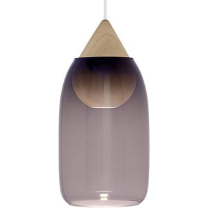 Mater Liuku Drop hanglamp hout natuur, glas paars