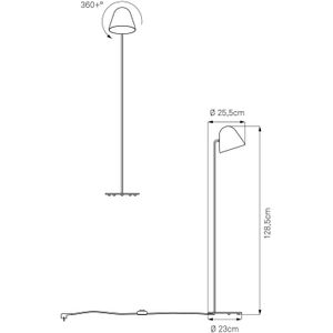 Nyta Tilt S Floor vloerlamp RVS grijs