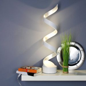 Eco-Light LED tafellamp Helix, hoogte 66 cm, wit-zilver