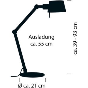 HELL Medo bureaulamp, zandkleurig, hoogte 93 cm, E27