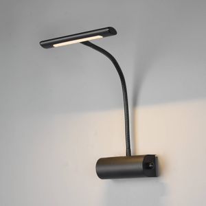 Trio Lighting Wandlamp Curtis met flexibele arm, dimbaar, zwart