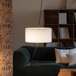 Carpyen Vloerlamp Totora met witte katoenkap