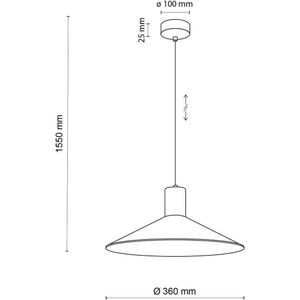 TK Lighting Hanglamp Jump, zwart, Ø 36 cm