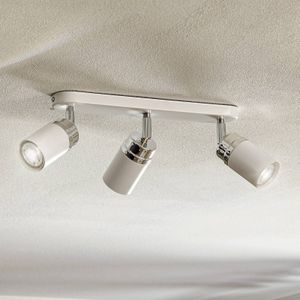 Luminex Reno plafondspot, 3-lamps, wit/chroom