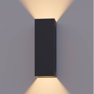 Calex buitenwandlamp Rechthoek omhoog/omlaag hoogte 23cm zwart
