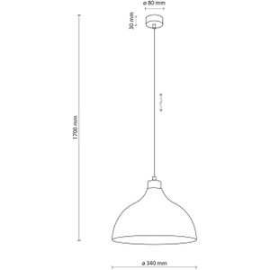 Envostar hanglamp Kaitt, houtdetail, Ø 34 cm, beige