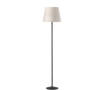 ONLI Vloerlamp Loris, zwart, kap zandbeige