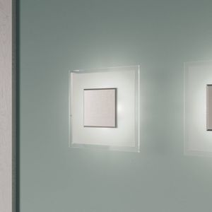 Quitani LED wandlamp Lole, glas, mat aluminium, 25 x 25 cm