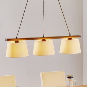 Lamkur Hanglamp Sweden, 3-lamps, eiken rustiek