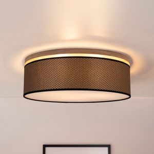 BRITOP Plafondlamp Canvas Ø 48cm eiken/bruin-goud-zwart