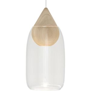 Mater Liuku Drop hanglamp hout natuur, glas helder