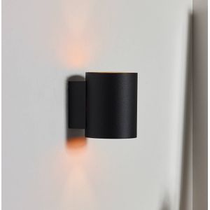 Lucide Xera wandlamp rond zwart 8cm