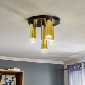 Lamkur Plafondlamp Shine, 4-lamps, rond, goud