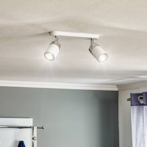 Luminex Reno plafondspot, 2-lamps, wit/chroom
