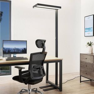 Vloerlamp Logan Arcchio, dimbaar, zwart, Werkkamer / Kantoor, Aluminium, Modern