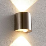 Lindby Halfronde LED wandlamp Lareen, in mat nikkel