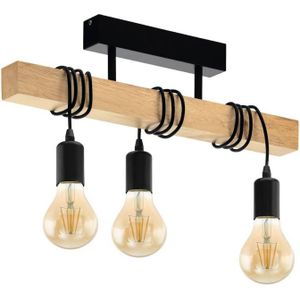 EGLO Plafondlamp Townshend van hout, 3-lamps zwart
