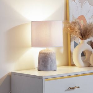 Lindby tafellamp Thalassia, wit, Ø 26 cm, keramiek