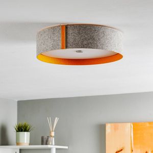 Domus Lara vilt - LED plafondlamp grijs-oranje