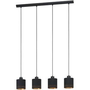 EGLO Hanglamp Esteperra, zwart/goud, 4-lamps
