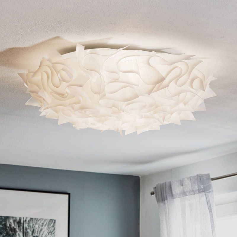 Slamp Design plafondlamp VELI, dimbaar, wit / opaal, Woon-/ Eetkamer, Kunststof, Design, plafondlamp design