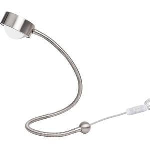 LightMe tafellamp Powerlens Snake, titaniumkleurig, flexibele arm