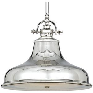 QUOIZEL Hanglamp Emery 1-lamp zilver Ø 34,3 cm