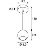 Hanglamp Light Eye® 90 - Wit - Metaal - Dimbaar - Diameter 8.9 cm