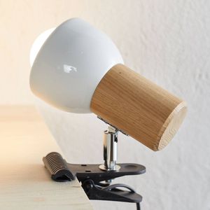 Spot-Light Kleine klemlamp Clampspots met eikenhout