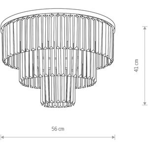 Nowodvorski Lighting Cristal plafondlamp, transparant/zwart, Ø 56cm
