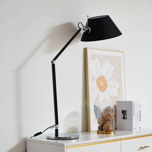 Lucande tafellamp Dansari, verstelbaar, zwart / chroom