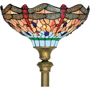 Searchlight Vloerlamp Dragonfly in Tiffany-stijl