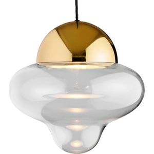 DESIGN BY US Hanglamp Nutty XL, helder/goudkleurig, Ø 30 cm, glas